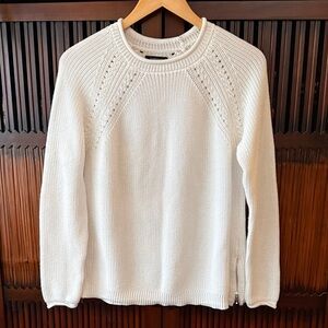 Jones New York Ivory Knit Crewneck Sweater